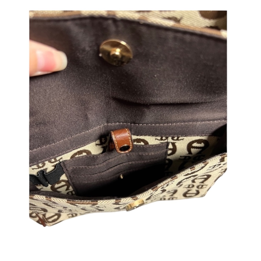Etienne Aigner Vintage Monogram Canvas & Leather Shopper Tote Bag - Picture 8 of 8